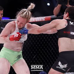 Alice Yauger, right, lands a shot at Bellator NYC.