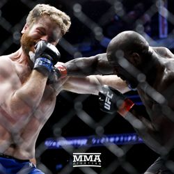 Jared Cannonier delivers a right at TUF 25 FInale.