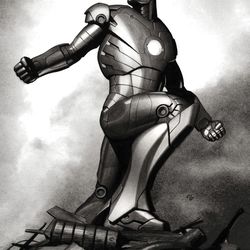 PHIL SAUNDERS Leg articulations / ADI GRANOV Iron Man study / Concept art for Iron Man 2008<br> © 2017 MARVEL <br> <br> <br> <br> 