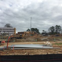 Construction progressing on the Manchester site from near Piedmont Road.