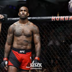 Jimi Manuwa gets ready for his fight at UFC 214.