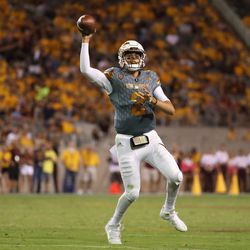 In a game at home against UCLA, ASU wore grey textured jerseys with white helmets and pants