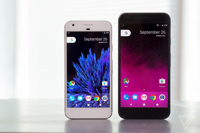 Google Pixel phones... look at how the design is beautiful (image from The Verge)