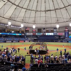 View from behind the plate during BP