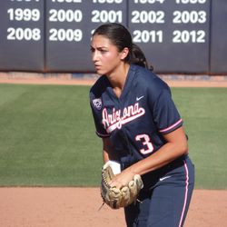 Danielle O’Toole gets ready to throw a pitch
