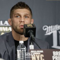 Brent Primus answers a question at the Bellator NYC press conference.
