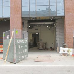 A peek inside the service doors of the plaza building north frontage