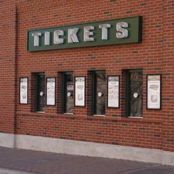 The new ticket windows, on Waveland Avenue, next to the bleacher gate. They were open, with no line