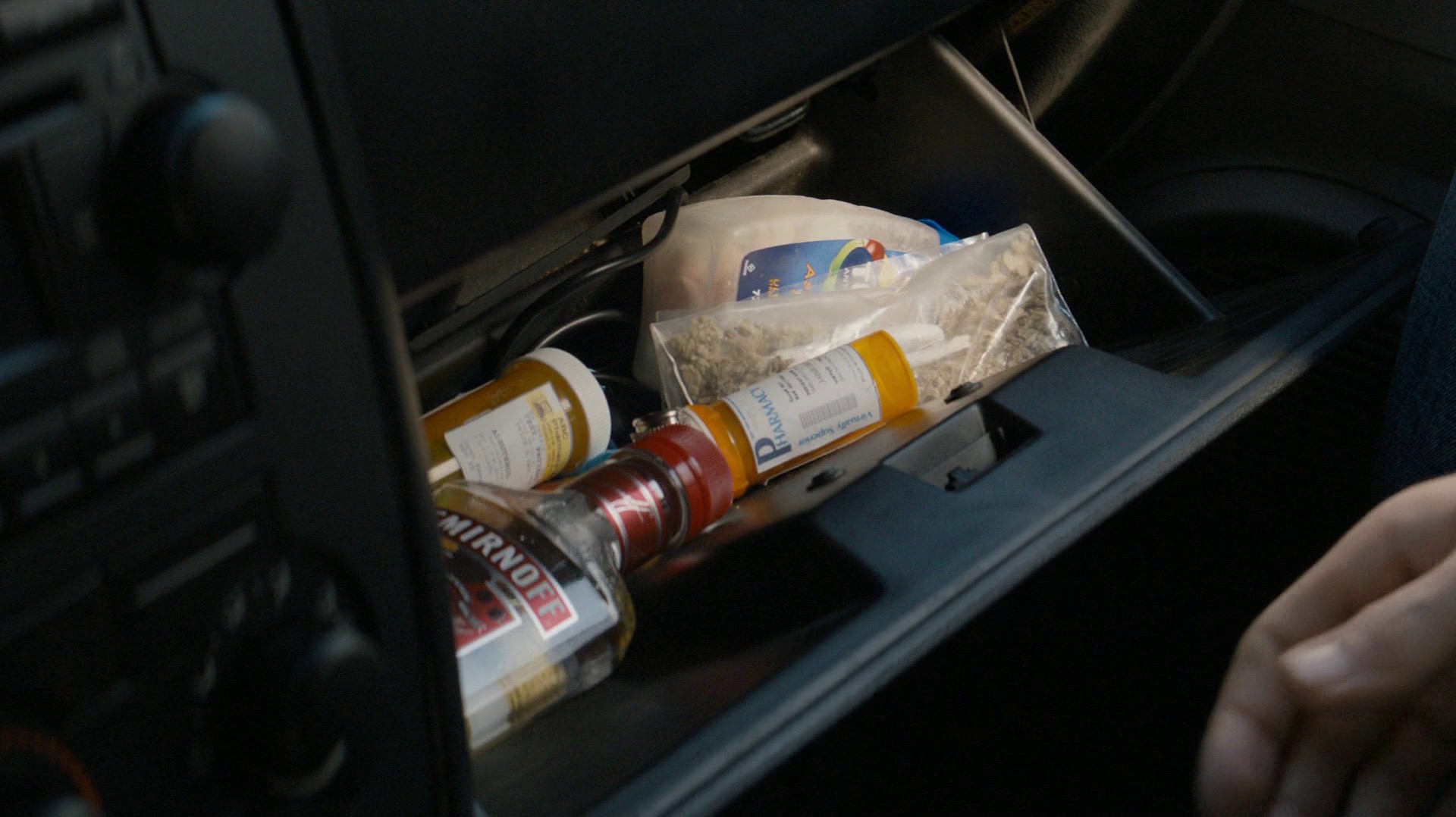 Booze and drugs in Ray's car