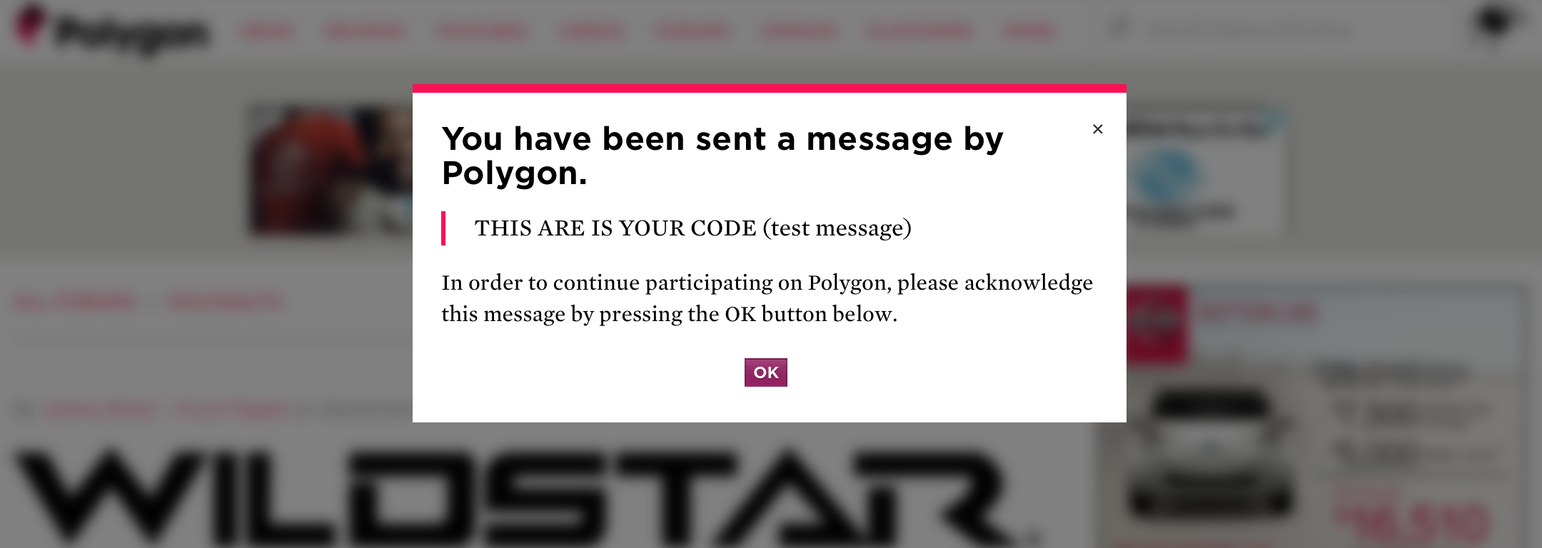 Polygon message example