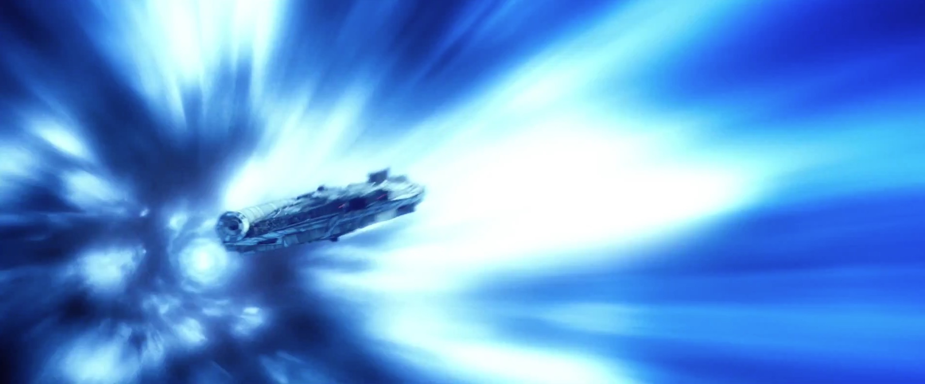 The Millennium Falcon flies through hyperspace
