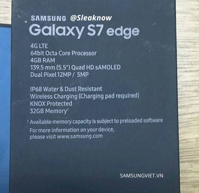 Buitenboordmotor Omkleden postkantoor Leaked Samsung Galaxy S7 Edge specifications confirm waterproofing and  5.5-inch screen - The Verge
