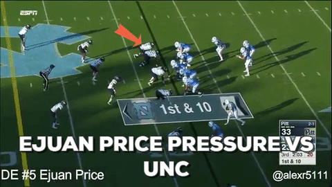 Ejuan Price pressure vs. UNC