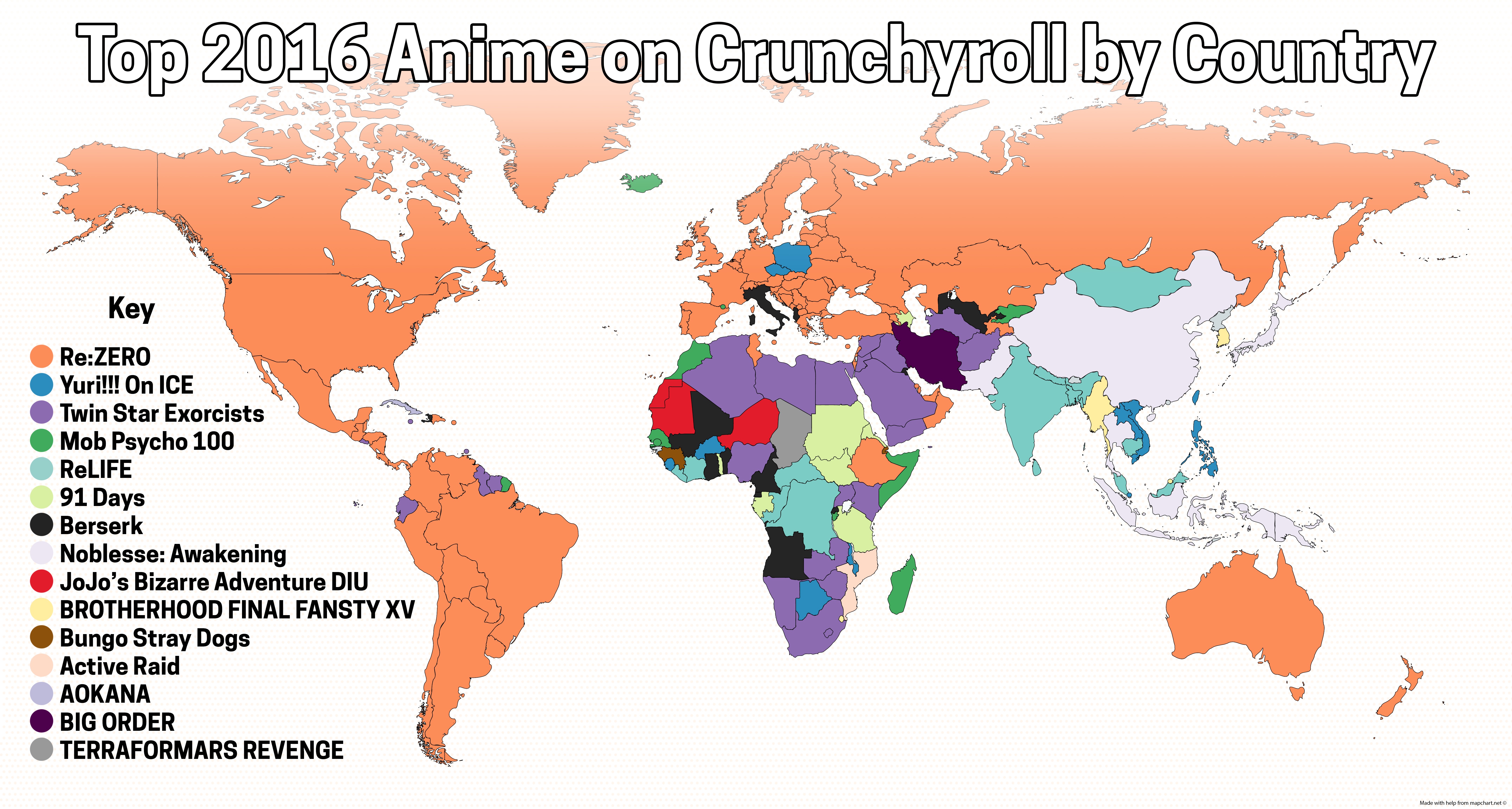 Crunchyroll - FEATURE: Crunchyroll's Most Popular Anime of 2016 by Country!